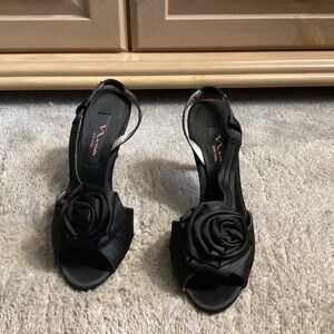 Black Satin Evening Shoes
